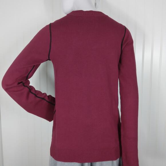 Michael Stars Burgundy fine knit crewneck sweater top Size XS - Picture 4 of 7